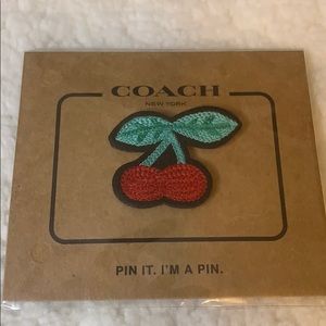 Coach Embroidered Cherry Pin